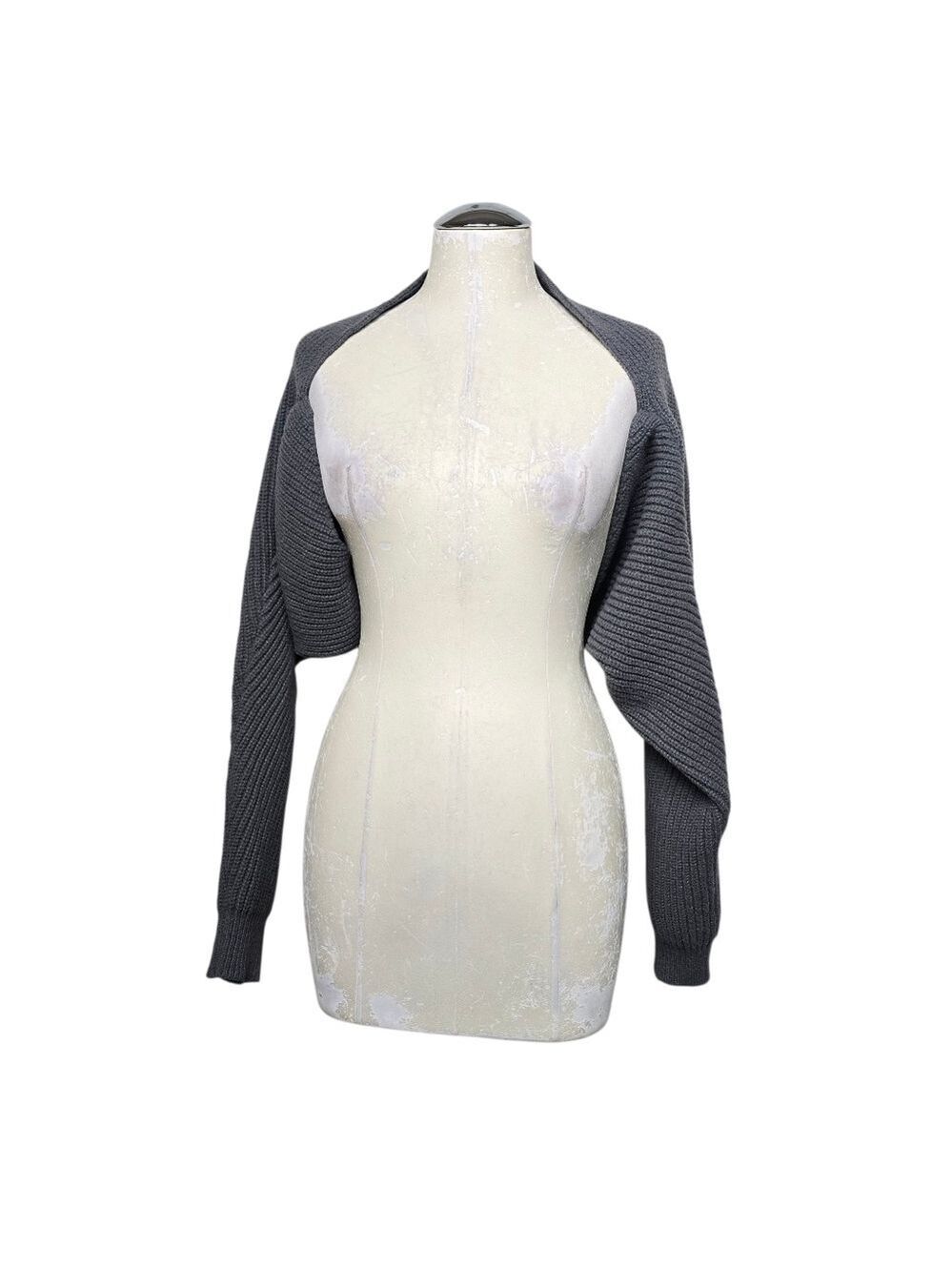 Shein Curve Gray Open Cropped Shrug Cardigan 0XL